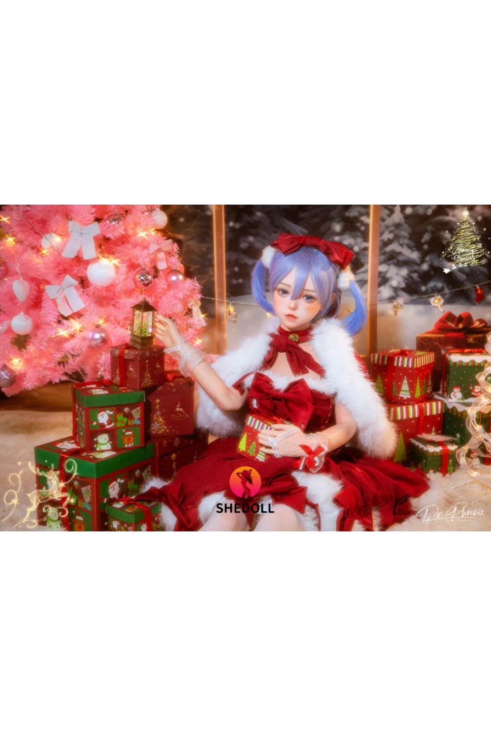 She Doll シリコンヘッド ボディ材質選択可能 クリスマス系ダッチワイフ ツインテール 顎機能追加可 朵朵 148cm Dカップ