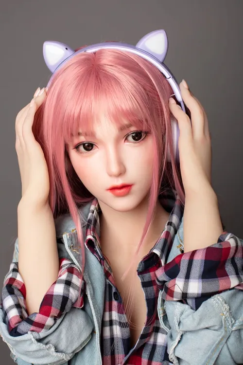 シリコンヘッド + TPE 体 ヘッドフォン アイドルっぽい ラブドール 沐沐 148cm Cカップ