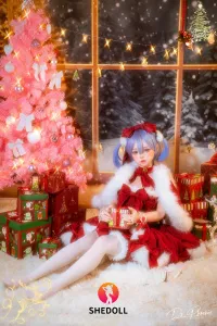 She Doll シリコンヘッド ボディ材質選択可能 クリスマス系ダッチワイフ ツインテール 顎機能追加可 朵朵 148cm Dカップ
