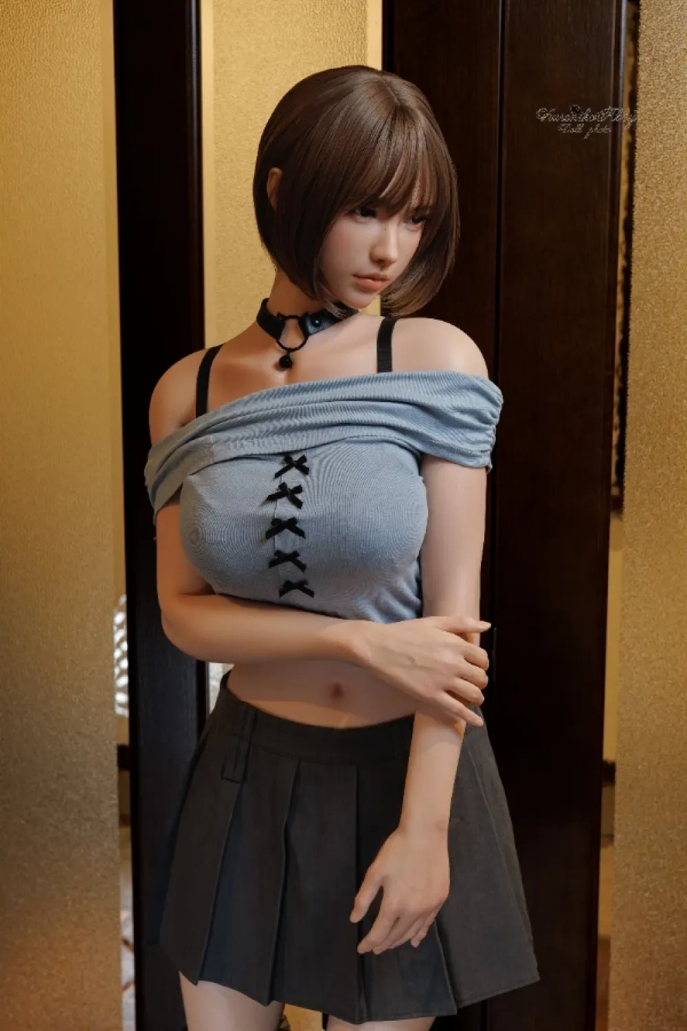 【超柔らかい超軽量ボディ】FU Doll シリコン製 短髪系 首輪ラブドール 誘惑 莉紗 161cm E カップ #J037