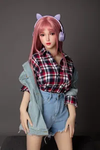 シリコンヘッド + TPE 体 ヘッドフォン アイドルっぽい ラブドール 沐沐 148cm Cカップ