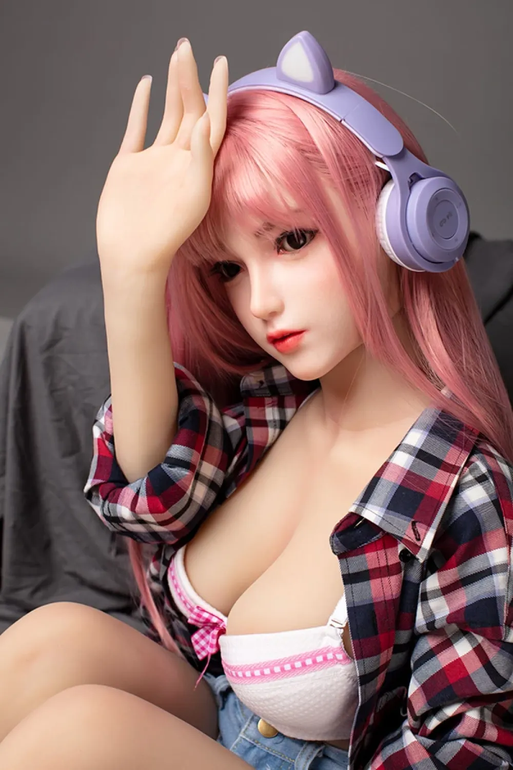 シリコンヘッド + TPE 体 ヘッドフォン アイドルっぽい ラブドール 沐沐 148cm Cカップ
