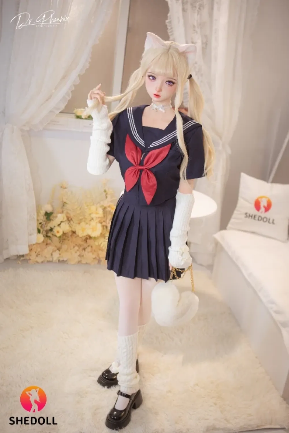 She Doll シリコンヘッド ボディ材質選択可能 金髪系 ツインテールラブドール 天真爛漫 顎機能追加可 熙熙 148cm Dカップ