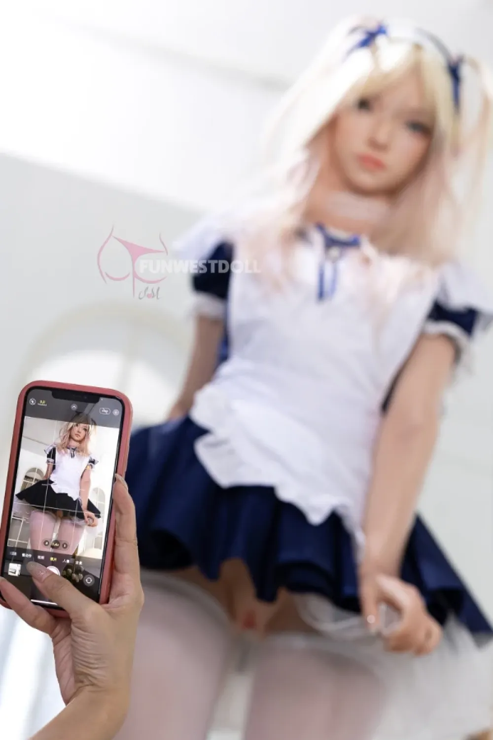 Funwest Doll シリコン製 妹系 金髪ラブドール コスプレメイド 最高級肌模様 Giselle 159cm A cup #056SJ