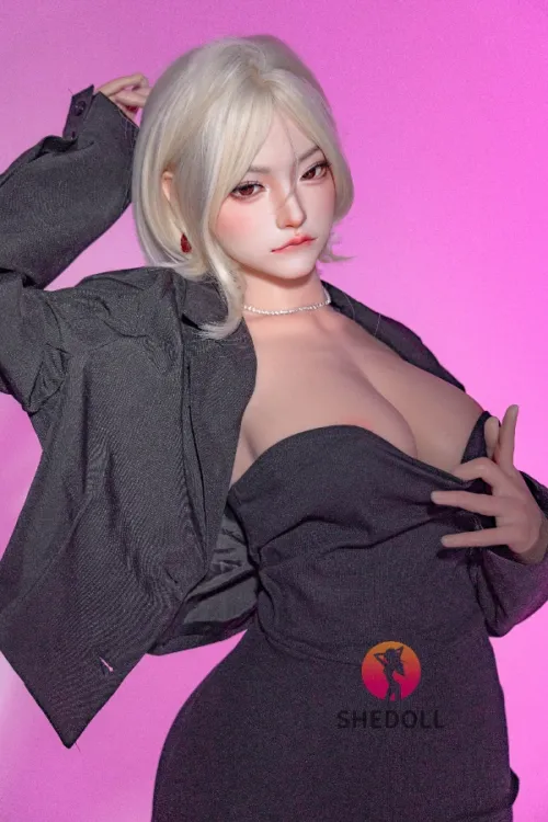 She Doll シリコンヘッド ボディ材質選択可能 お姉さん系ラブドール 金髪美女 可動式顎が対応可能 白露 168cm D カップ