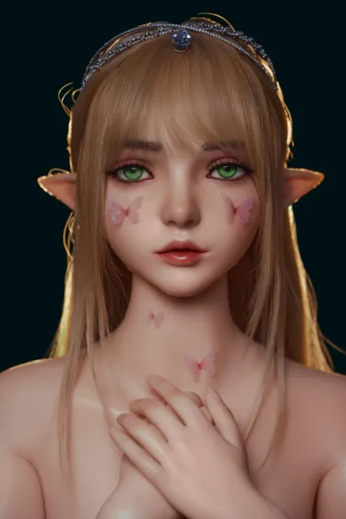 SY Doll 可動式の顎 エルフ耳 シリコンヘッド Ophelia #M8