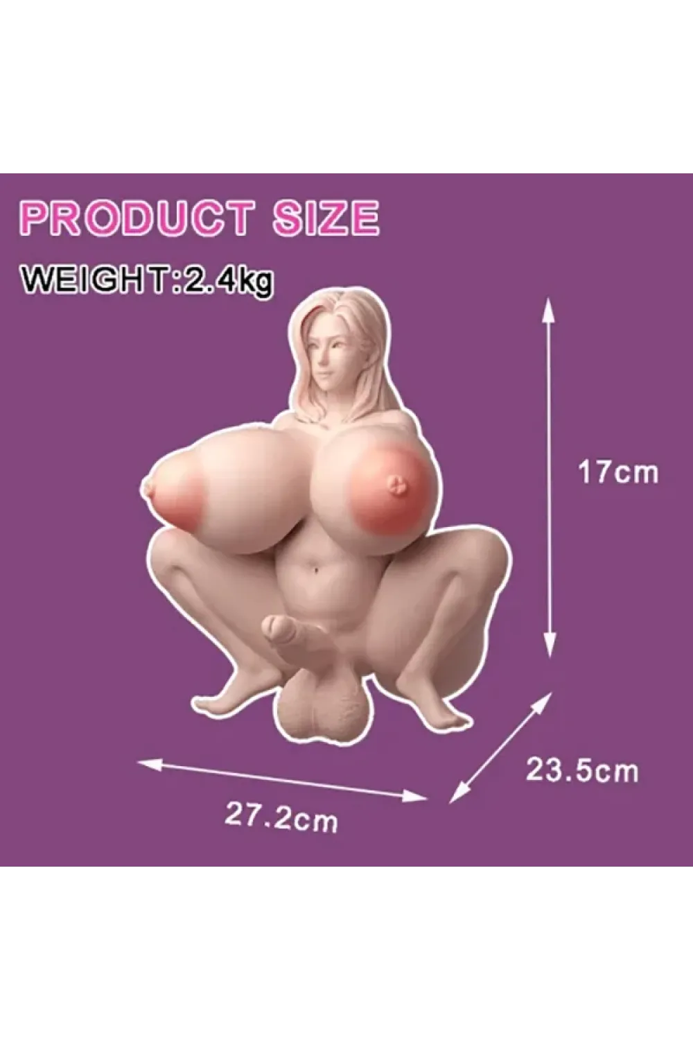 ニューハーフディック シリコン ラブドール 爆乳 Futa 17cm