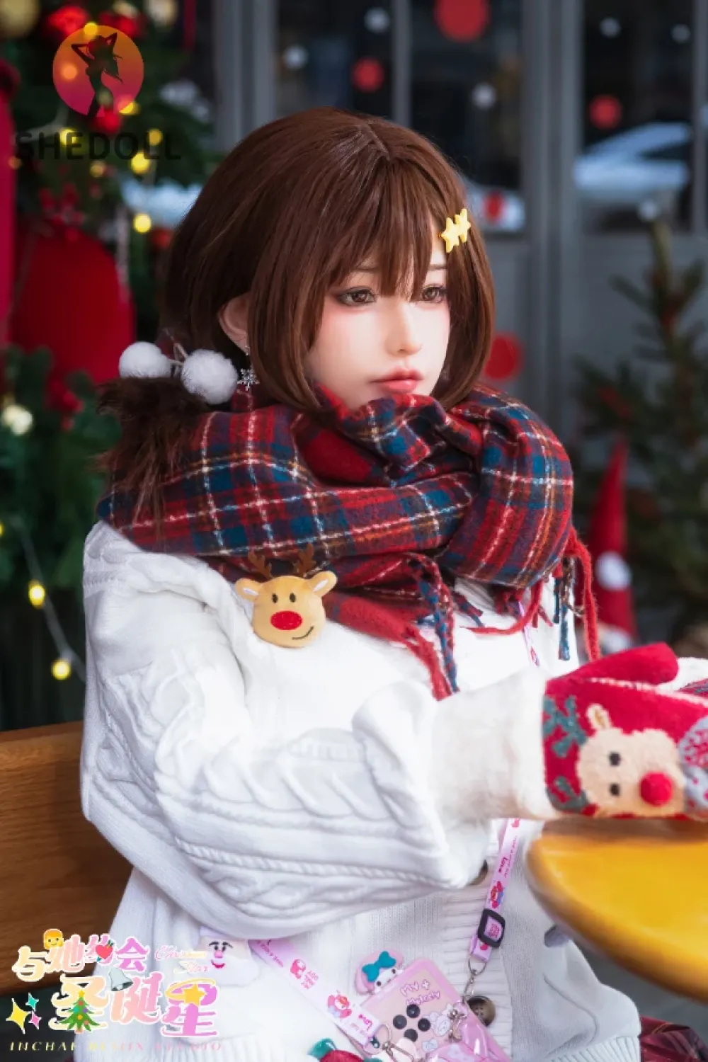 She Doll シリコンヘッド ボディ材質選択可能 クリスマス風ダッチワイフ 美人 顎機能追加可 苏星冉 158cm Cカップ