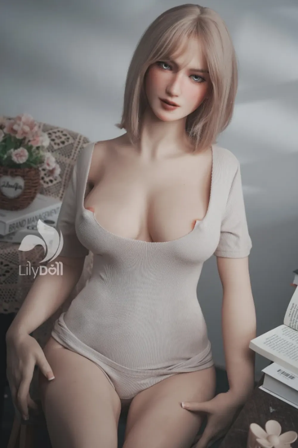 Lily Doll 168cm シリコンヘッド+TPE体 LD015 168cmF LH033A-B Natural Selene-B 巨乳ラブドール