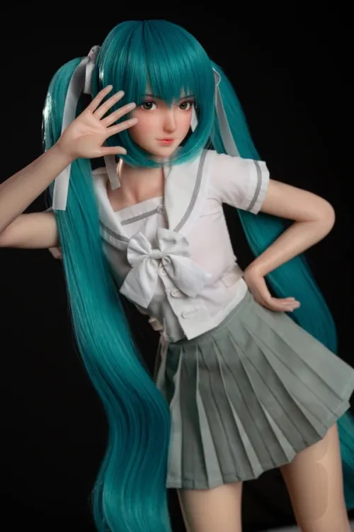 「無料下着セット付属」BC Doll シリコン製 アニメ ミニ 清楚系ラブドール コスプレ 初音ミク 60cm F01A