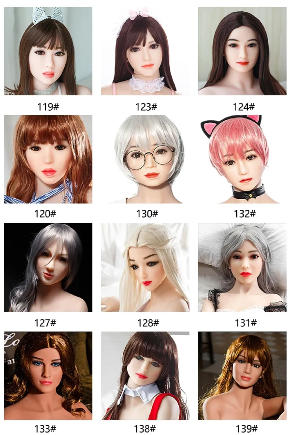 Aibei Doll ヘッド単体（125cm以上通用）