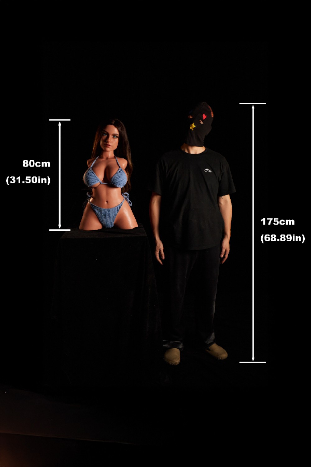 Climax Doll 洋風メイク トルソー 型 上半身 高級 ラブドール ULW 664# Eliza(Black) 80cm