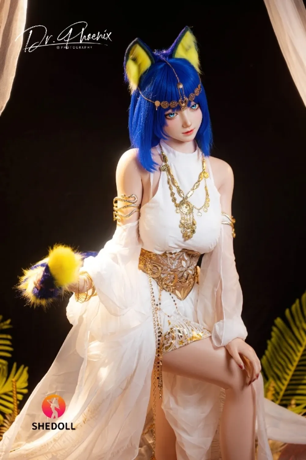 She Doll シリコンヘッド ボディ材質選択可能 コスプレ系 エジプト猫ラブドール セクシー 可動式顎が対応可能 江小棠（COSアンカ） 168cm D カップ