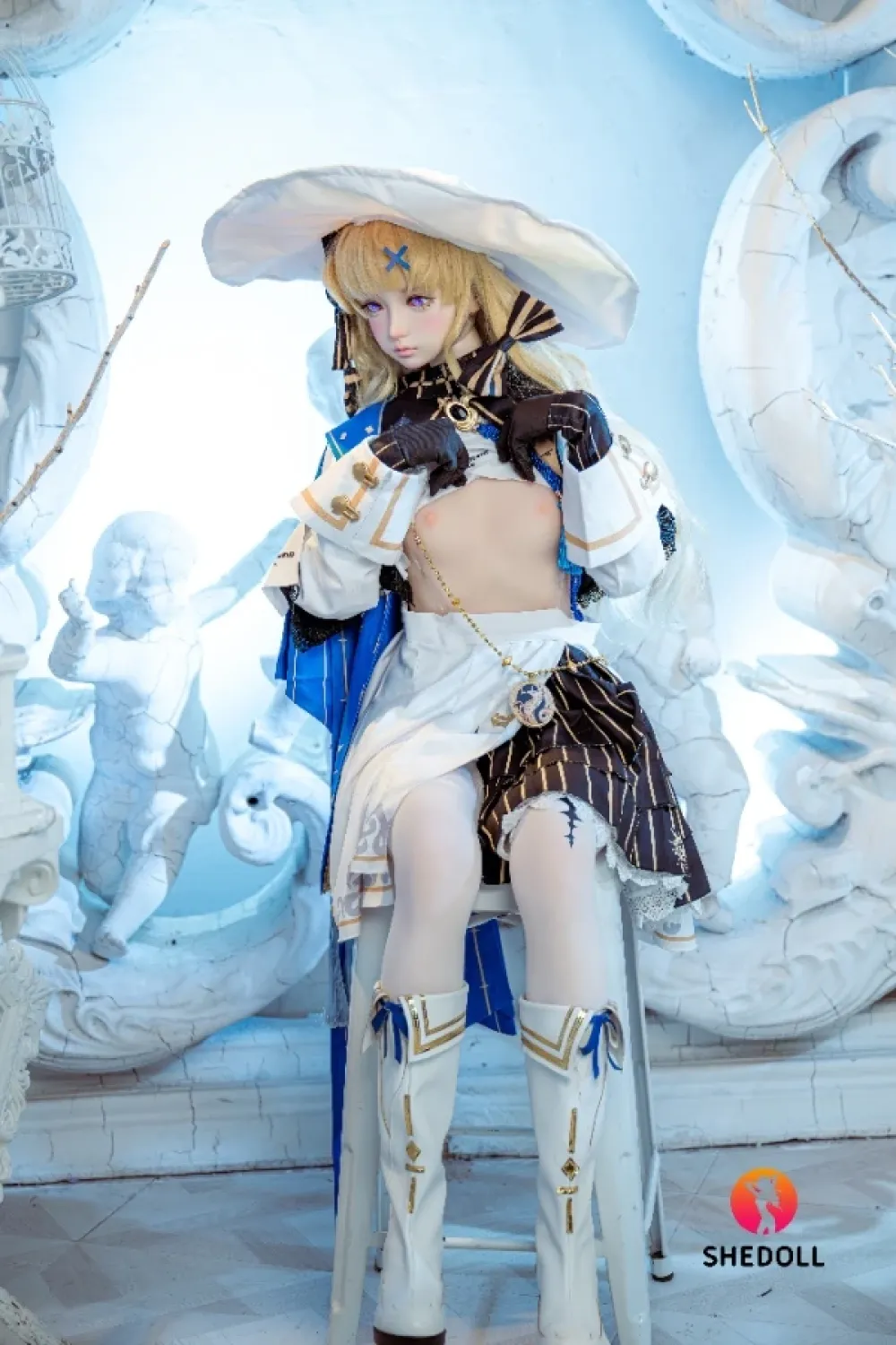 She Doll シリコンヘッド ボディ材質選択可能 コスプレ系 金髪ラブドール 萌え 可動式顎が対応可能 熙熙（COSフィービー） 152cm A カップ