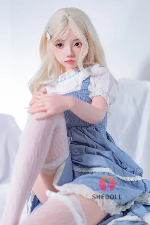 She Doll シリコンヘッド ボディ材質選択可能 金髪ラブドール アイドルっぽい 顎機能追加可 洛伊（3番メイク） 148cm Dカップ