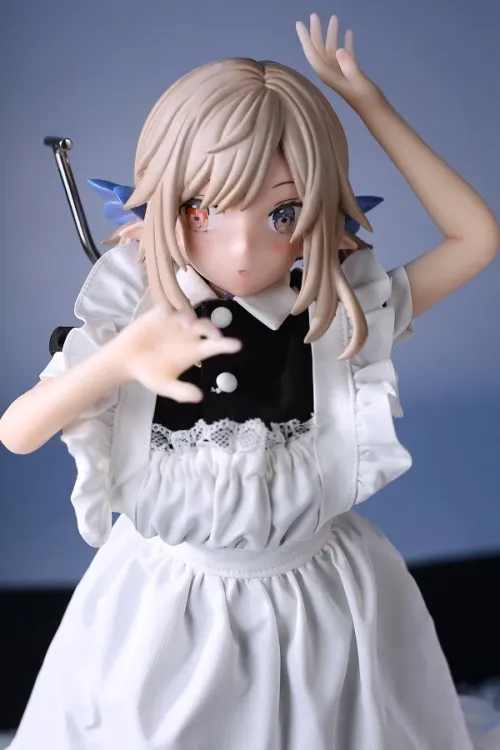 「服付き」Otaku Doll PVCヘッド メイド 関節可動 ミニ フィギュアラブドール 純白精灵 50cm 2kg