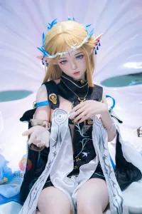 She Doll シリコンヘッド ボディ材質選択可能 コスプレ系 金髪ラブドール 鳴潮 可動式顎が対応可能 艾琳（COSカルテジア） 152cm A カップ
