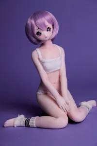 パープルヘア 貧乳ラブドール 小型 ダッチワイフ 天然系 ゆり55cm