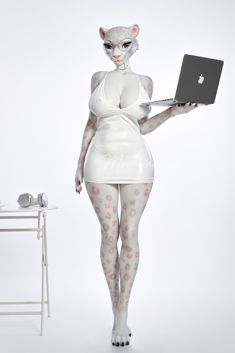 Moonvale Doll 165cm Hカップ Velara フルシリコン製 白豹柄肌 巨乳 ケモノラブドール