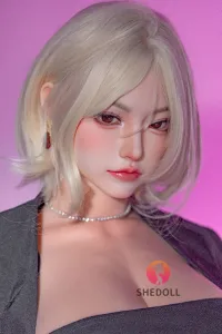 She Doll シリコンヘッド ボディ材質選択可能 お姉さん系ラブドール 金髪美女 可動式顎が対応可能 白露 168cm D カップ