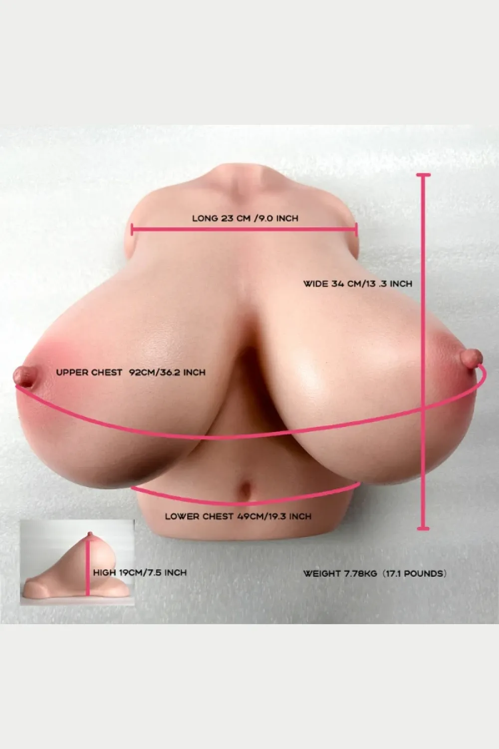 バストタイプ シリコン製 トルソー おしゃれ 超 乳 B-92 白肌