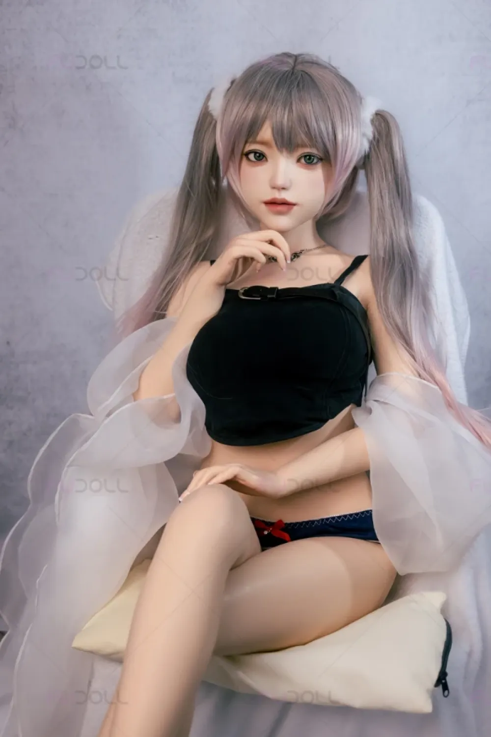 【超柔らかい超軽量ボディ】FU Doll シリコン製 妹系 ツインテールラブドール 水着 楊枝甘露 148cm D カップ #J040