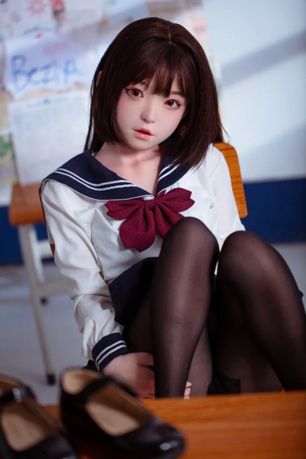 FU Doll シリコンヘッド 妹系 同級生ラブドール 貧乳 環奈 136cm A カップ #J008