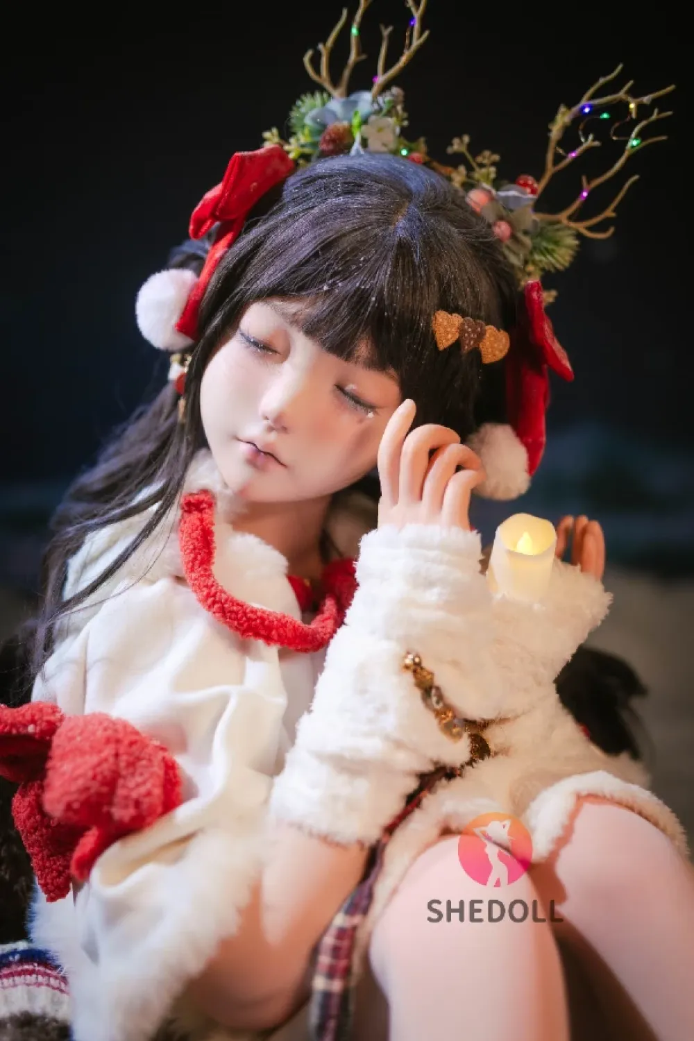 She Doll シリコンヘッド ボディ材質選択可能 クリスマス系 目閉じラブドール 天真爛漫 顎機能追加可 北栀 148cm Dカップ