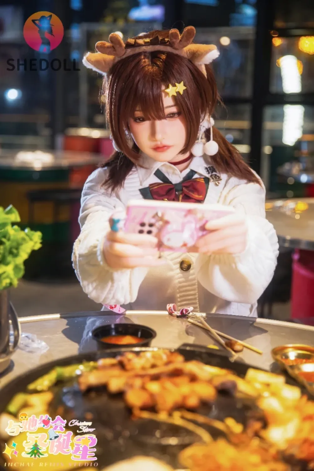 She Doll シリコンヘッド ボディ材質選択可能 クリスマス風ダッチワイフ 美人 顎機能追加可 苏星冉 158cm Cカップ