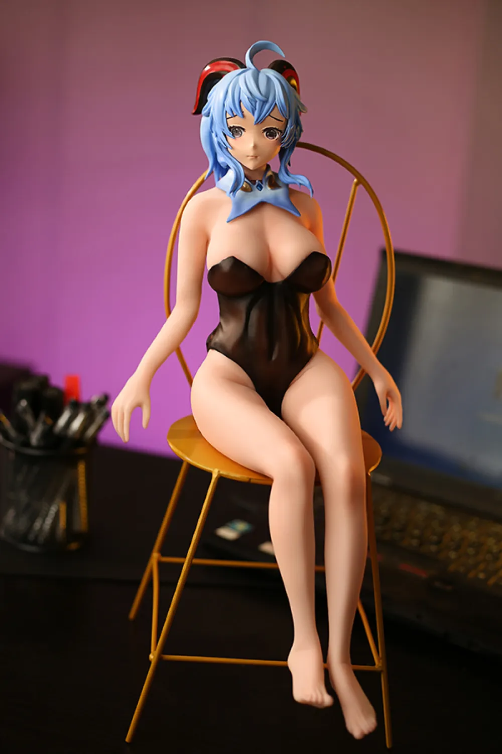 「服付き」Otaku Doll PVCヘッド+シリコンボディ 関節可動 ミニ ラブドール 原神甘雨 65cm 3kg