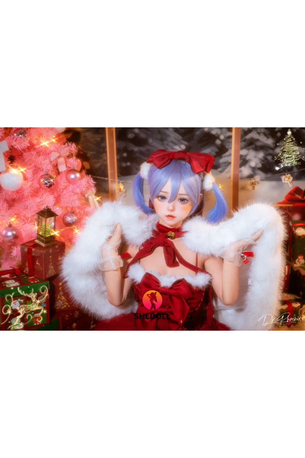 She Doll シリコンヘッド ボディ材質選択可能 クリスマス系ダッチワイフ ツインテール 顎機能追加可 朵朵 148cm Dカップ
