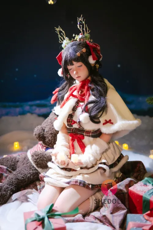 She Doll シリコンヘッド ボディ材質選択可能 クリスマス系 目閉じラブドール 天真爛漫 顎機能追加可 北栀 148cm Dカップ