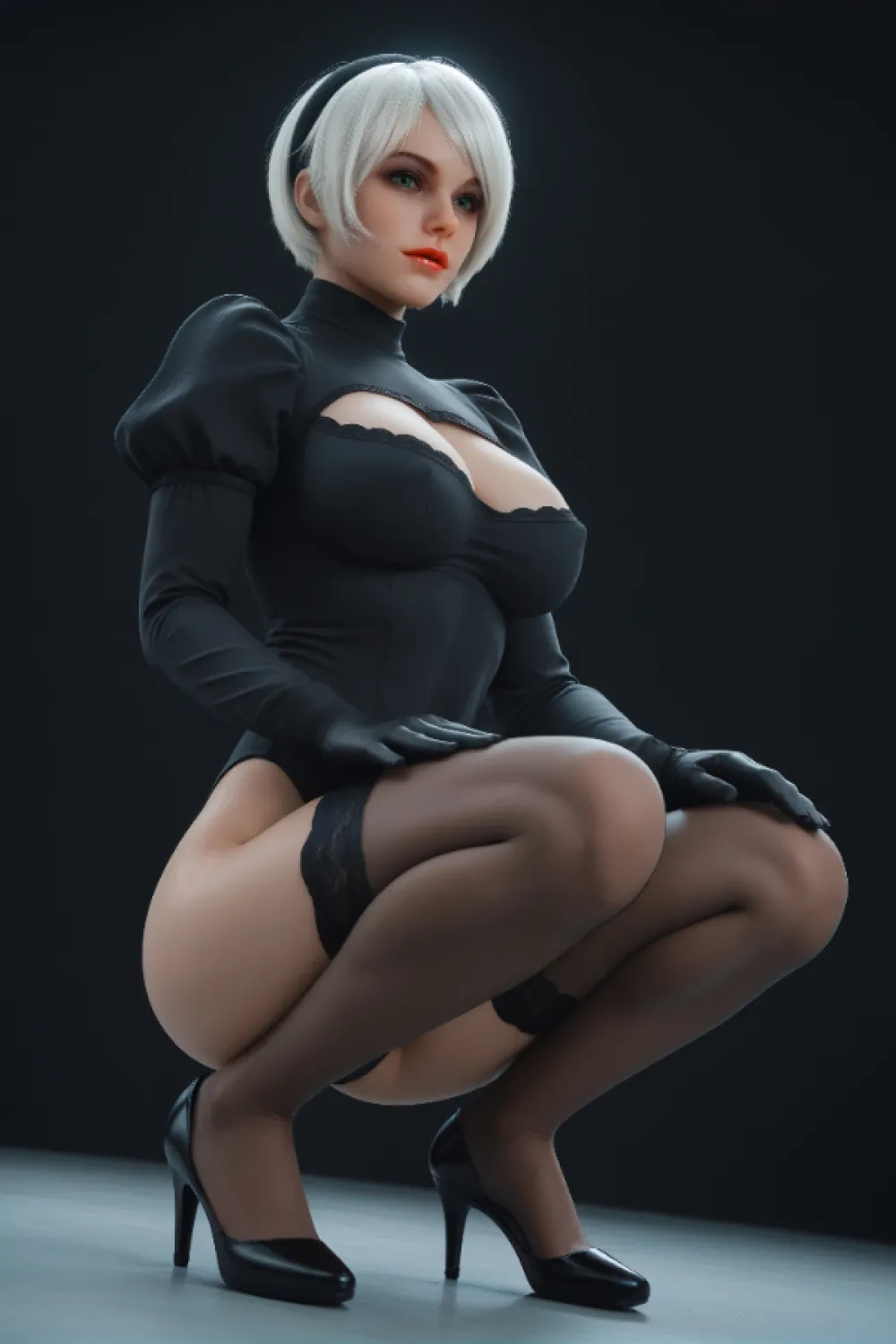 6YE Doll 最新 ラブドール 2B シリコンヘッド＋TPEボディ「NieR」ニーア 162cm 筋肉 #68 AI写真