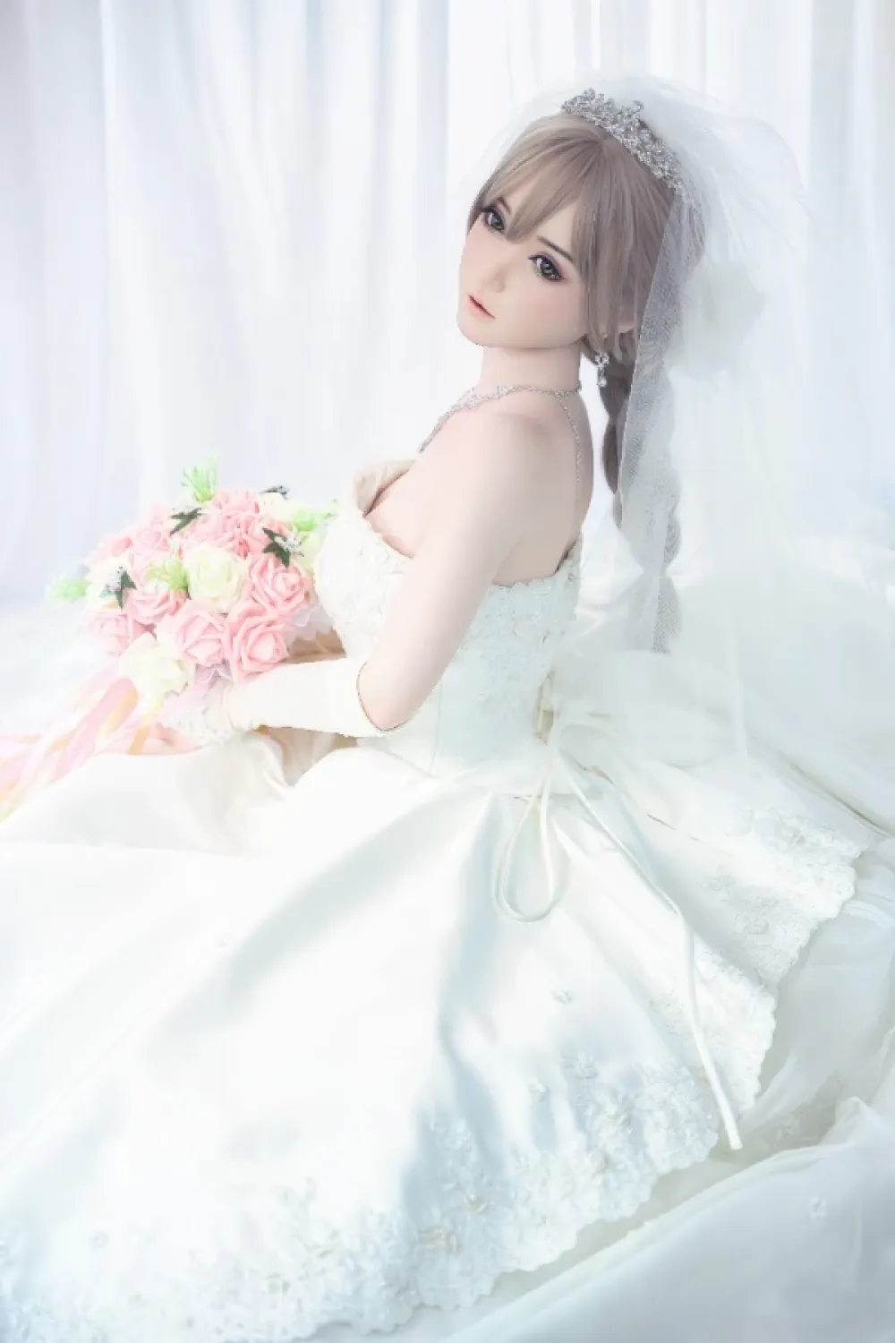 FU Doll シリコンヘッド 清楚系 花嫁ダッチワイフ セクシー 小嵐 148cm Dカップ #J019