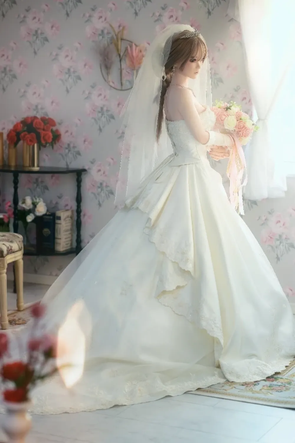 FU Doll シリコンヘッド 清楚系 花嫁ダッチワイフ セクシー 小嵐 148cm Dカップ #J019