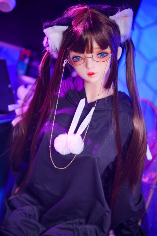 コスプレ 服飾付き メガネ娘 綺麗ラブドール 黒猫 145cm
