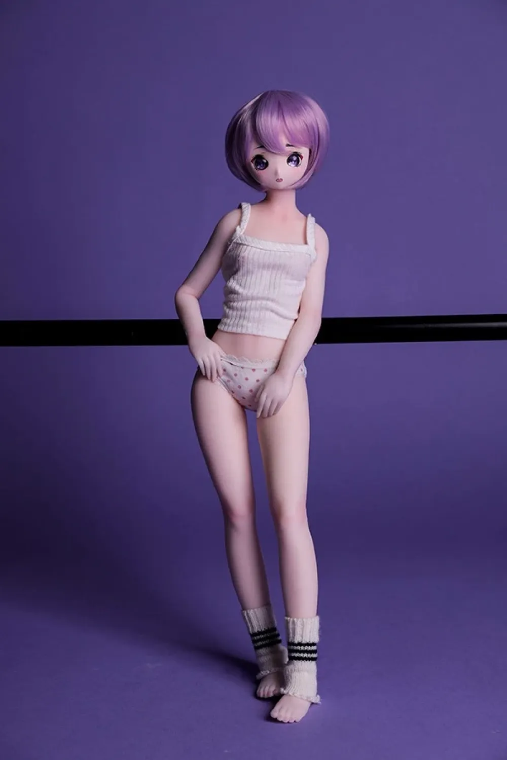 パープルヘア 貧乳ラブドール 小型 ダッチワイフ 天然系 ゆり55cm