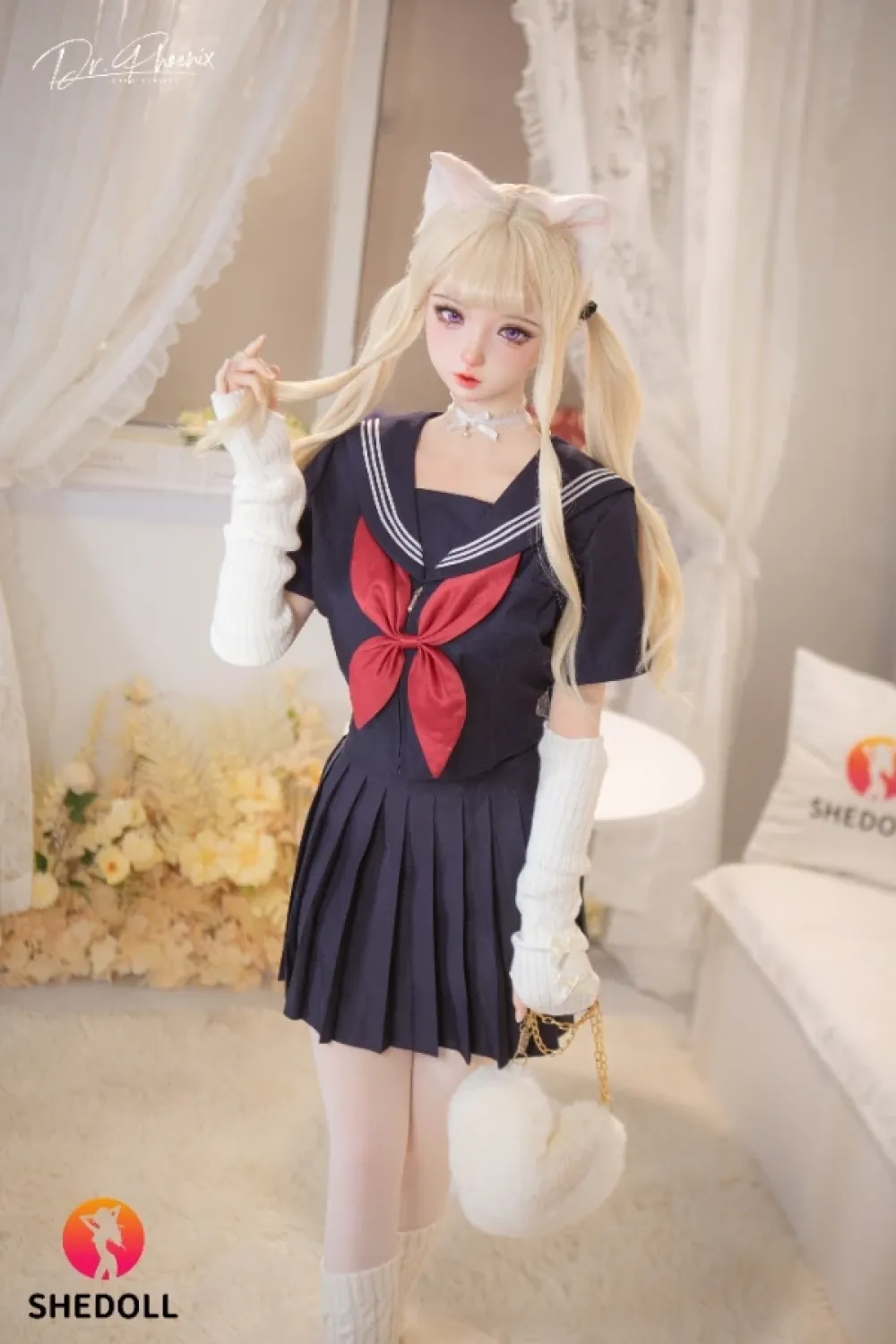 She Doll シリコンヘッド ボディ材質選択可能 金髪系 ツインテールラブドール 天真爛漫 顎機能追加可 熙熙 148cm Dカップ