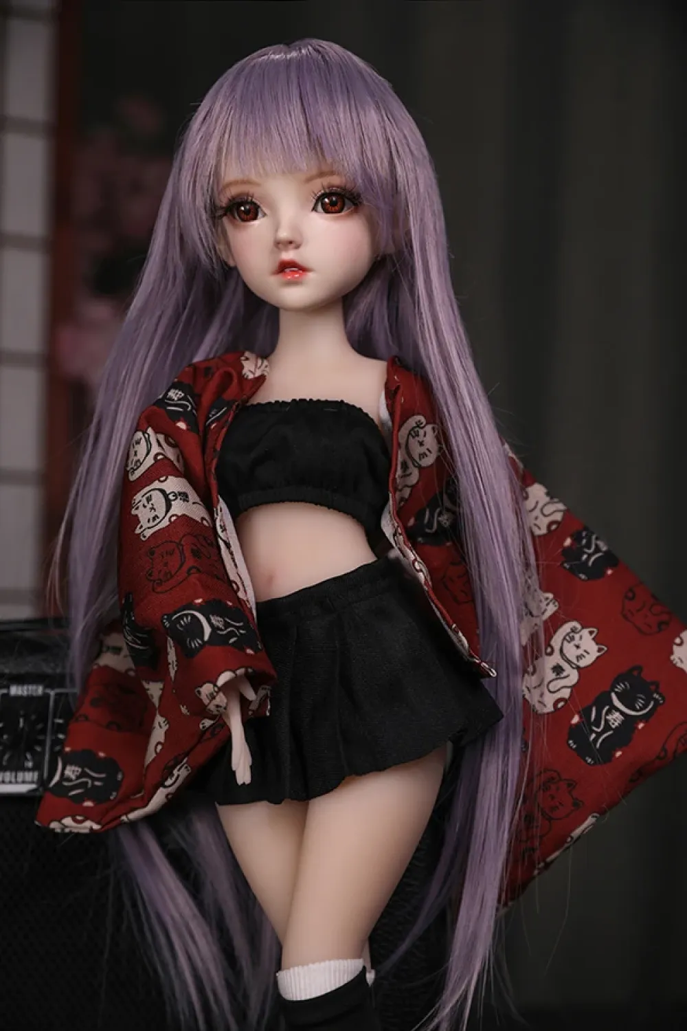 Dimu Doll 紫髪 PVC材質頭部 ミニ ラブドール ゆうな 45cm