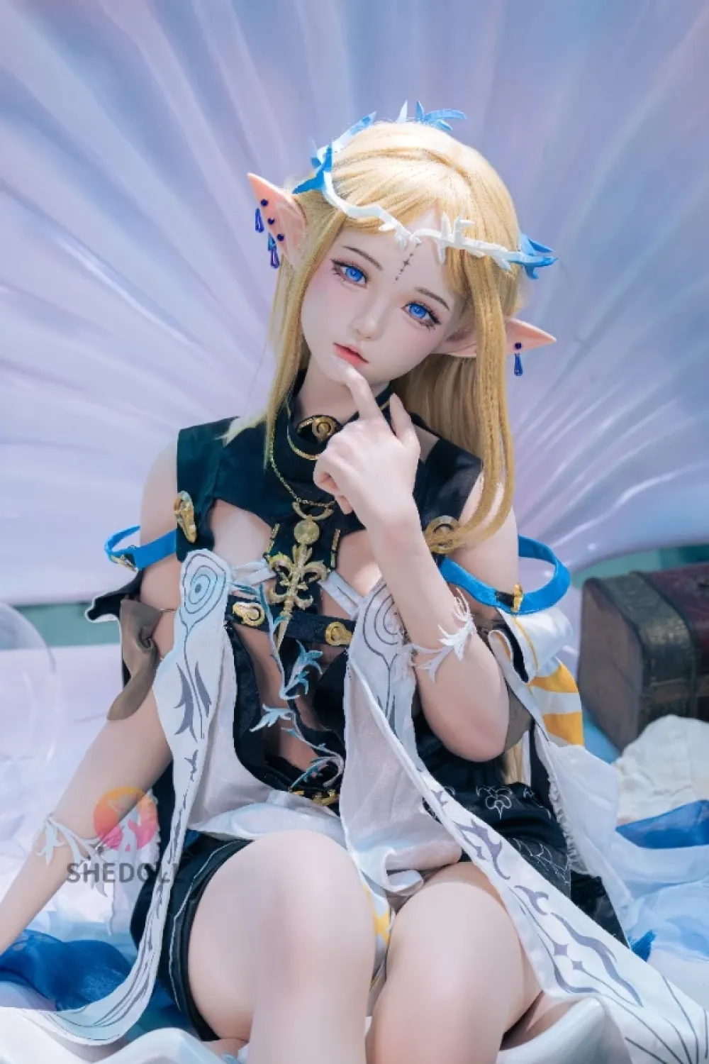 She Doll シリコンヘッド ボディ材質選択可能 コスプレ系 金髪ラブドール 鳴潮 可動式顎が対応可能 艾琳（COSカルテジア） 152cm A カップ