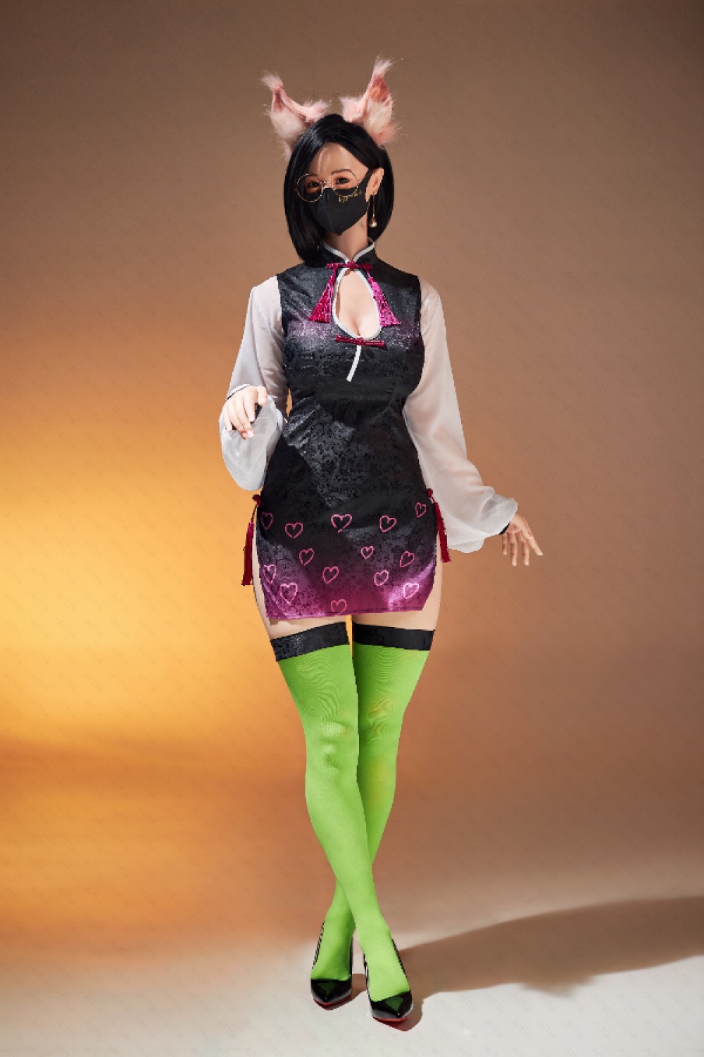 Aitia Doll シリコン製 コラボ商品 御姉系ラブドール 眼鏡娘 0334 奶咪 1番メイク ROS口 2.2U 168cm