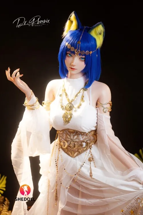 She Doll シリコンヘッド ボディ材質選択可能 コスプレ系 エジプト猫ラブドール セクシー 可動式顎が対応可能 江小棠（COSアンカ） 168cm D カップ