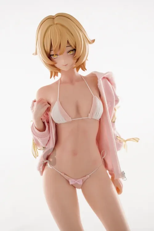 「無料下着セット付属」BC Doll シリコン製 アニメ顔 ミニ 萌えラブドール 金髪 鈴木桃豆 60cm F05